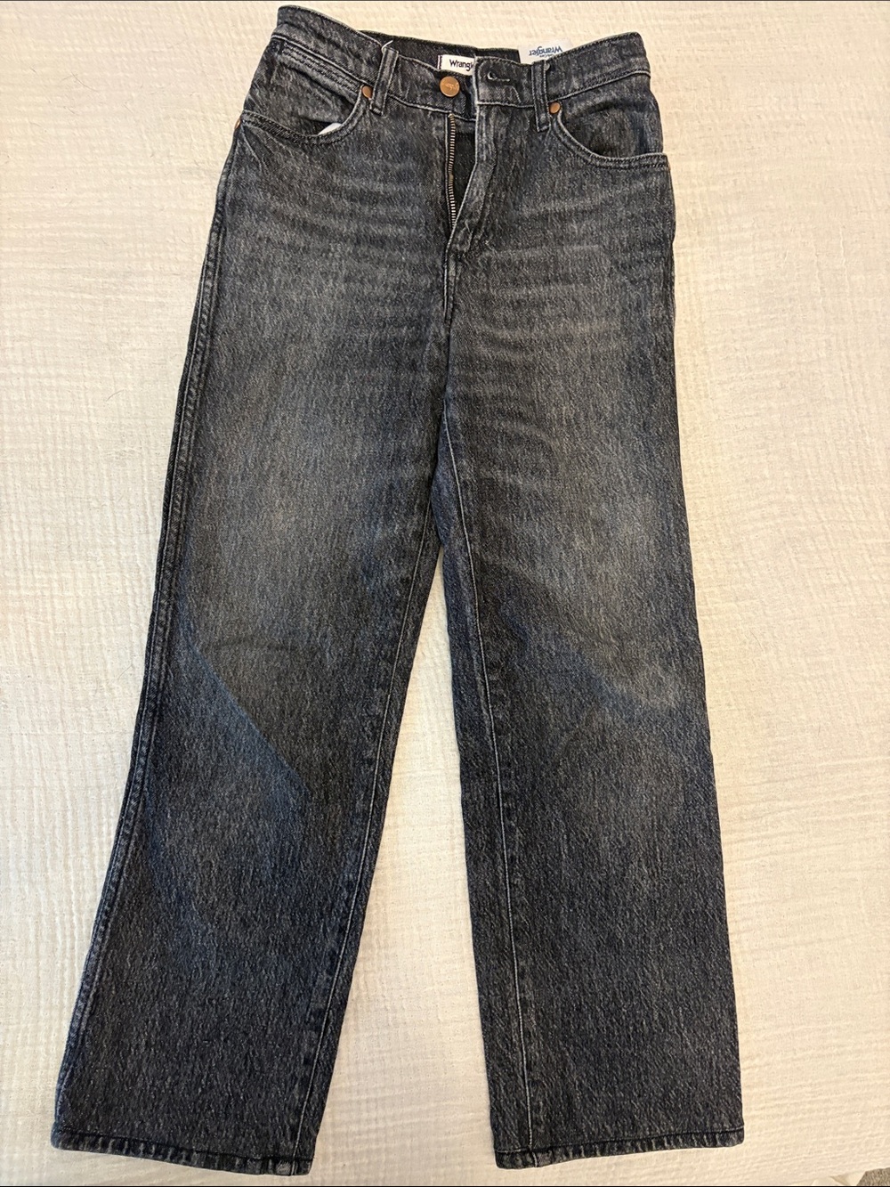 Wrangler High-Rise Black Straight-Leg Jeans